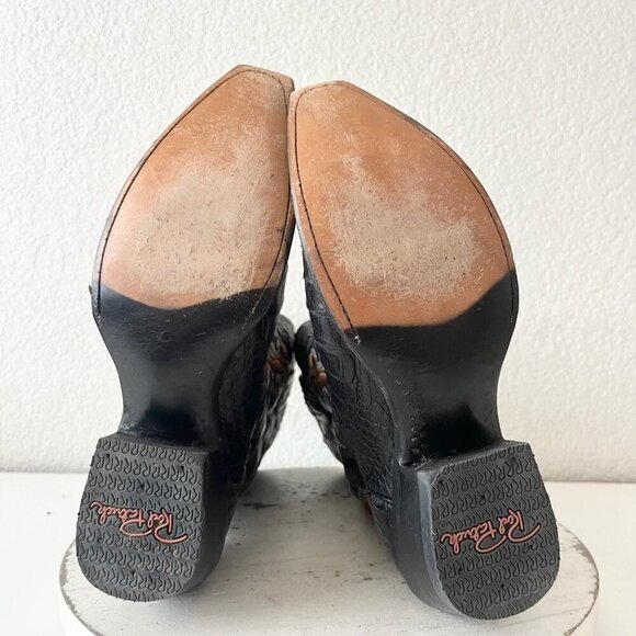 Rod Patrick Womens Cowboy Boots 6A Black Caiman Western Cowgirl Tall Pointed Toe - Picture 8 of 12